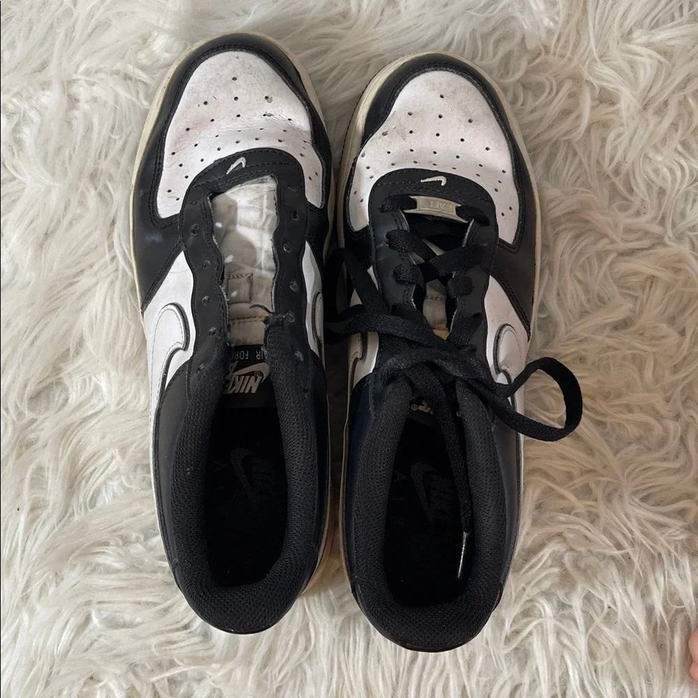 NIKE Air Force 1 LV8 Sneaker Big Kid Size 7Y Black & White - Picture 5 of 10